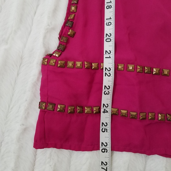 Rock & Republic studded cami/tankhot pink sz. small EUC - Picture 6 of 8
